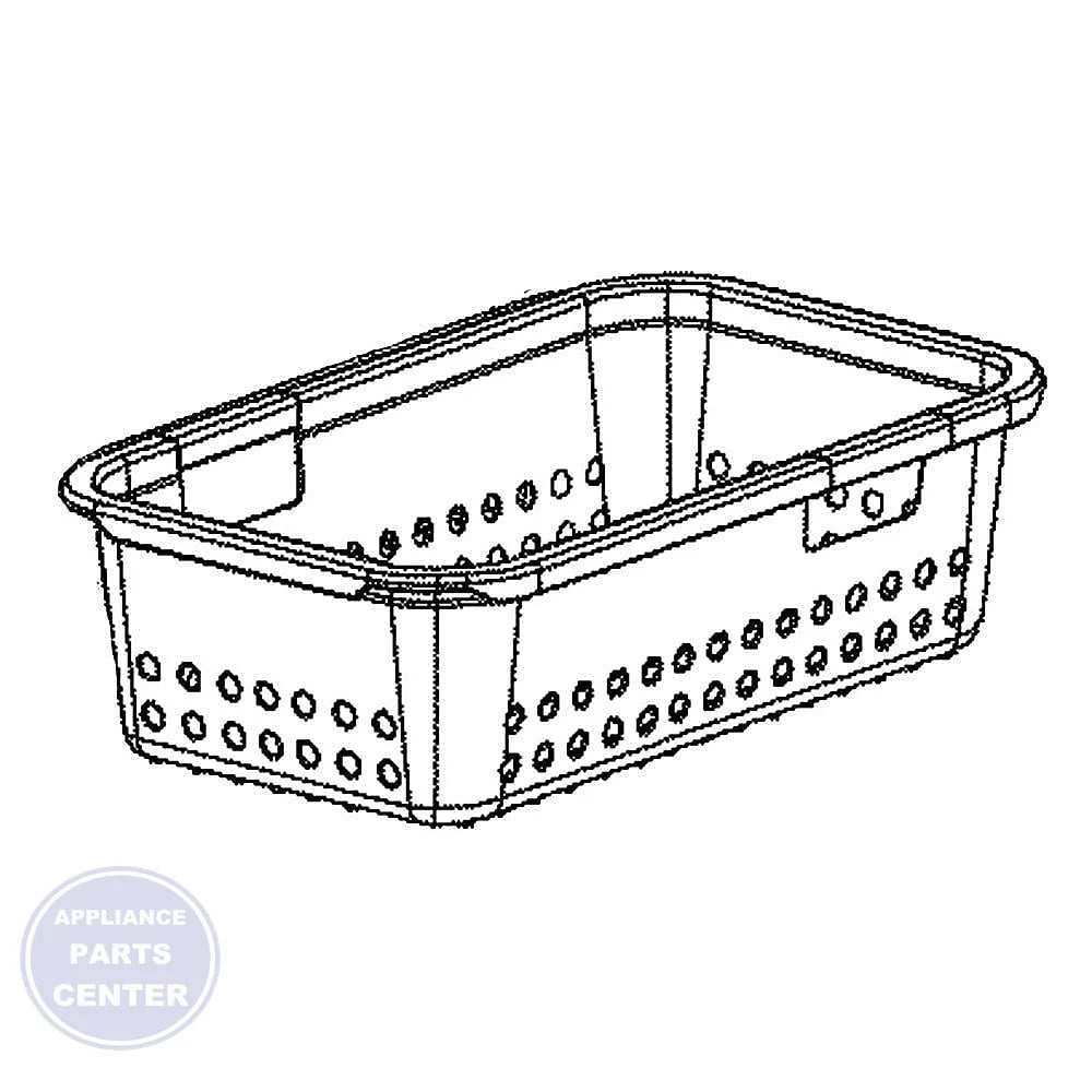 GE REFRIGERATOR LOWER FREEZER BASKET WR71X28048 - Main view showing spacious storage for specific models