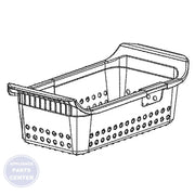 GE REFRIGERATOR UPPER FREEZER BASKET WR71X28047 - Main view showing ample storage space for GE refrigerator models