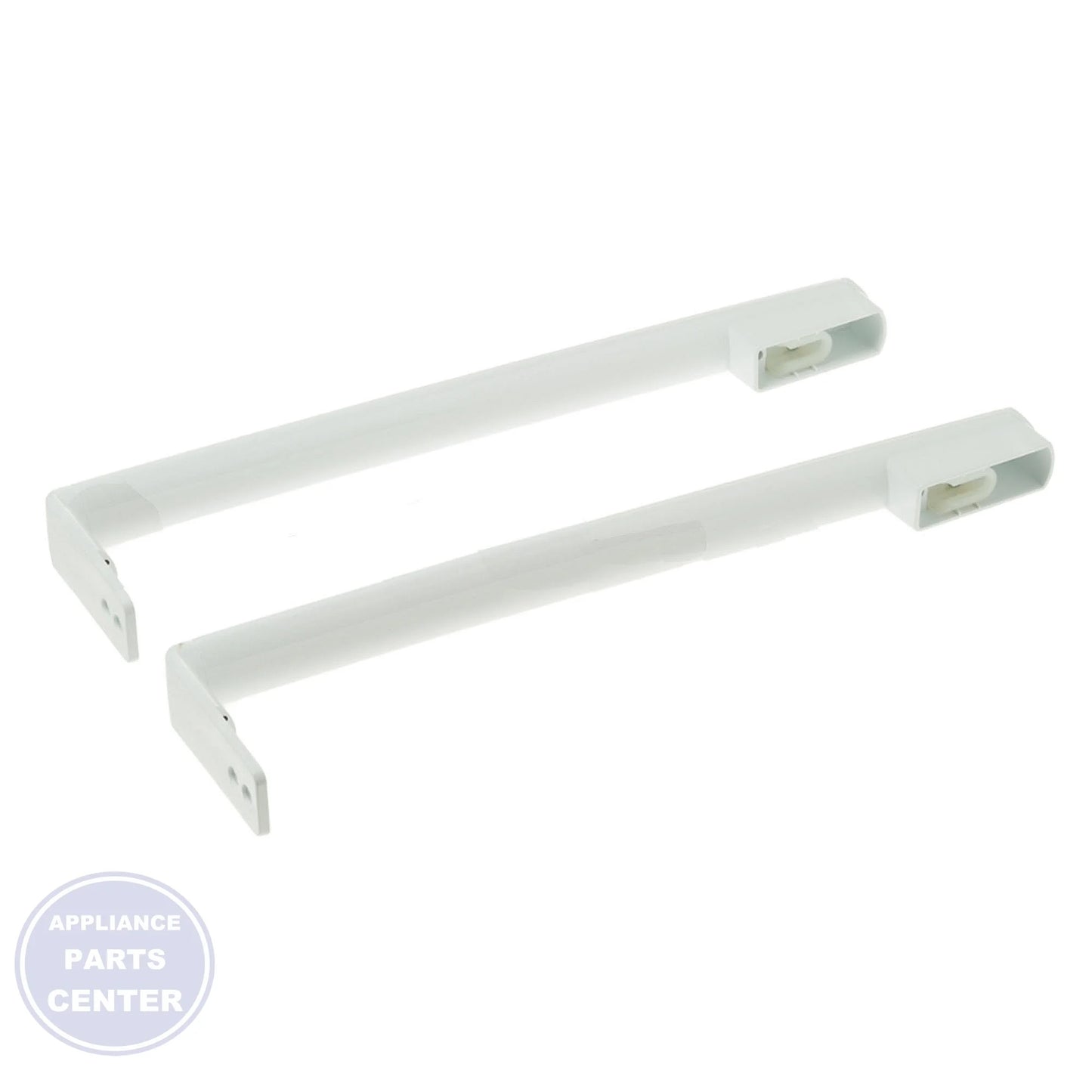GE REFRIGERATOR WHITE HANDLE ASSEMBLY PACK WR12X36945 - Detailed view of sturdy construction and technical details
