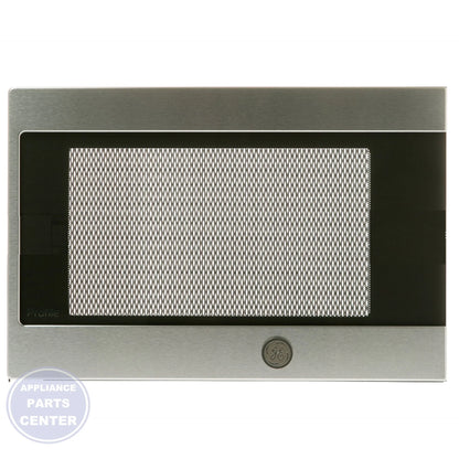 GE STAINLESS STEEL DOOR ASSEMBLY WB56X30685 - Main view showing sleek stainless steel finish for GEN microwaves