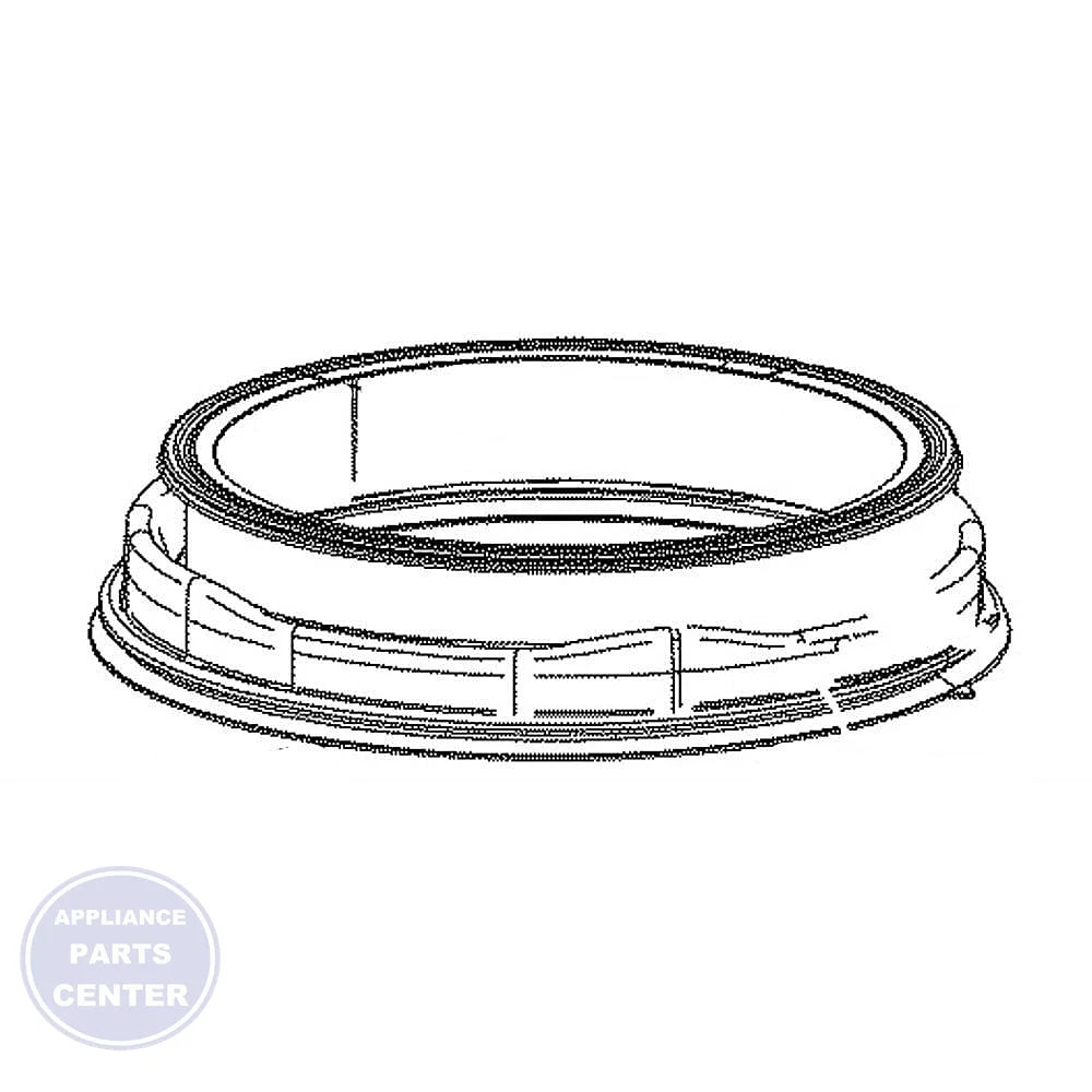 GE WASHER GASKET WH08X28371 - Main view showing watertight seal for GE models