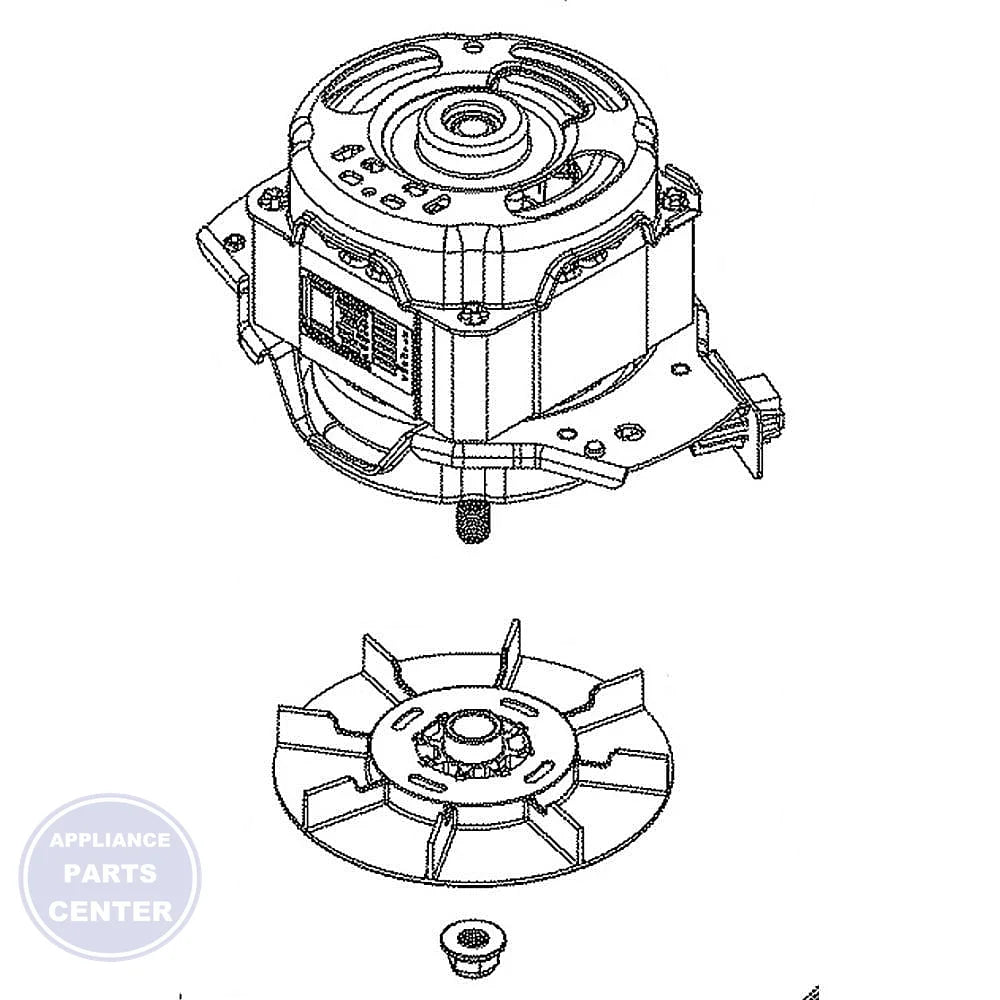 GE WASHER MOTOR AND PULLEY KIT WH49X27318 - Main view showing efficient operation for GE models