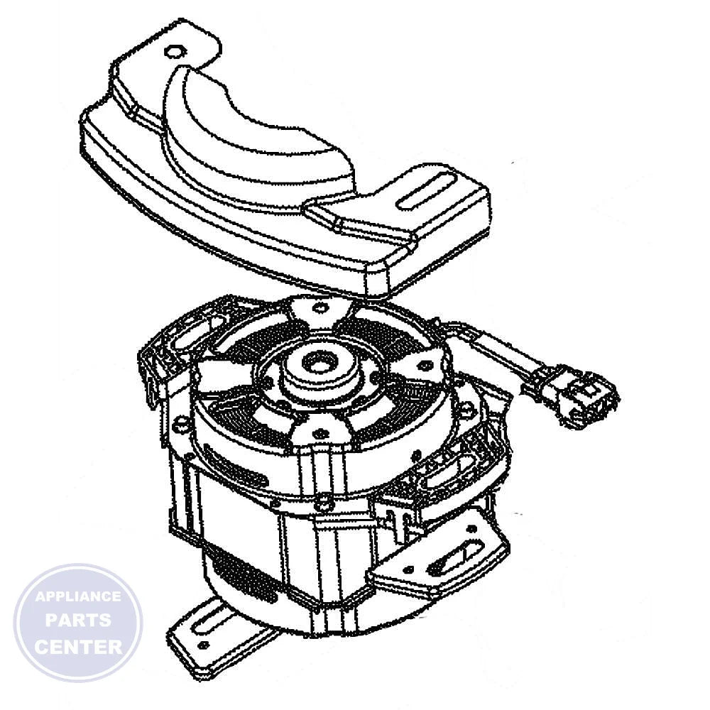 GE Washer Motor and Tub Shield Kit WH49X25734 - Main view showing high-efficiency motor for GE Profile and GE Adora models