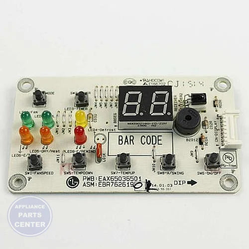LG AIR CONDITIONER DISPLAY PCB ASSEMBLY EBR76261901 - Main view showing control panel for LG models