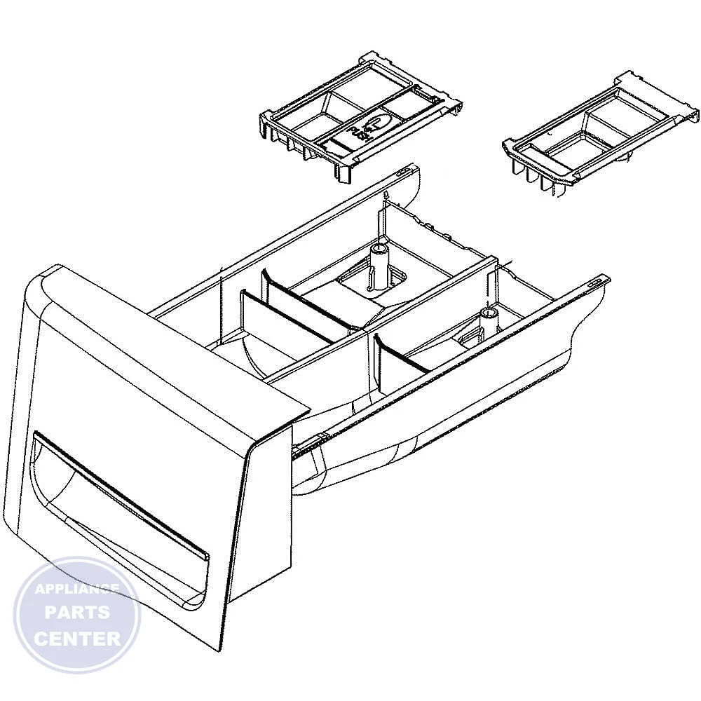 LG DRAWER PANEL ASSEMBLY AGL75014002 - Main view showing heavy-duty construction for LG XX-ABC models