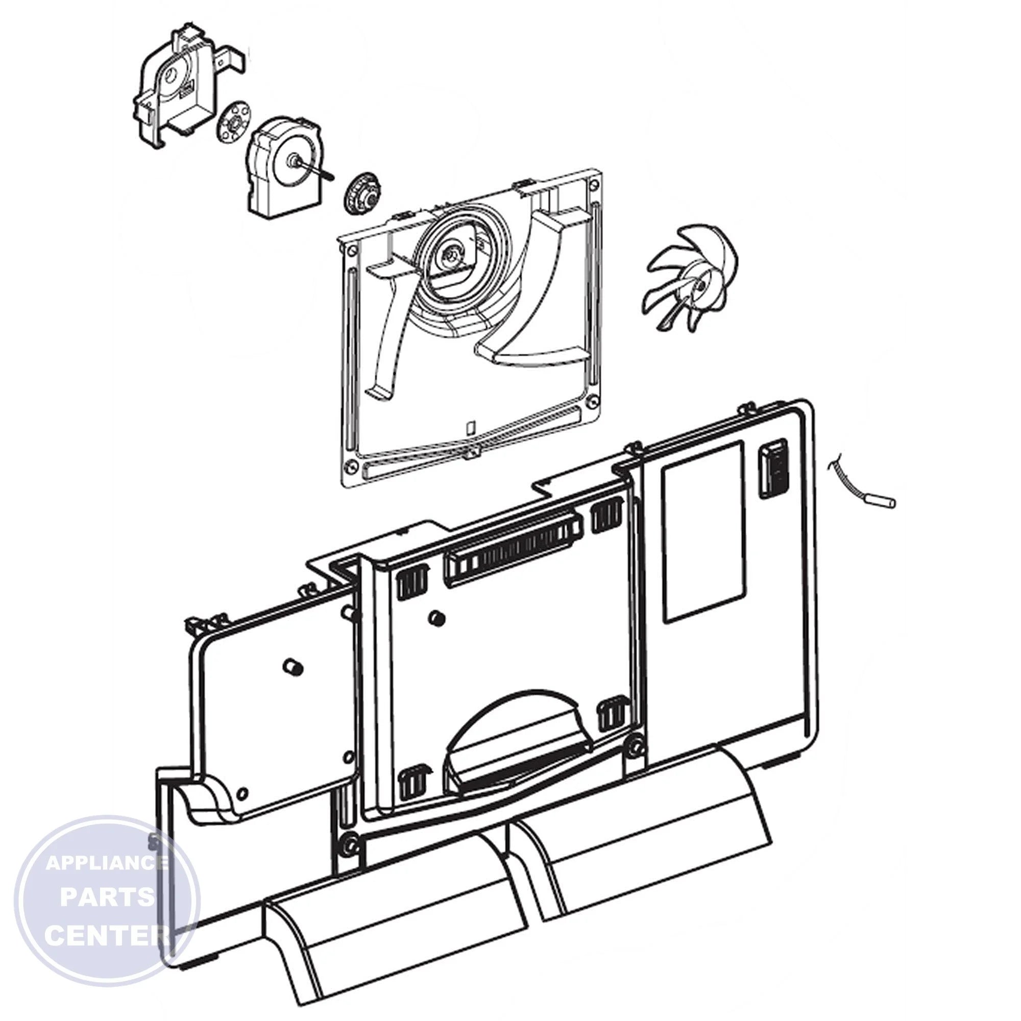 LG GRILLE FAN ASSEMBLY AEB73764522 - Main view showing airflow efficiency for LG models
