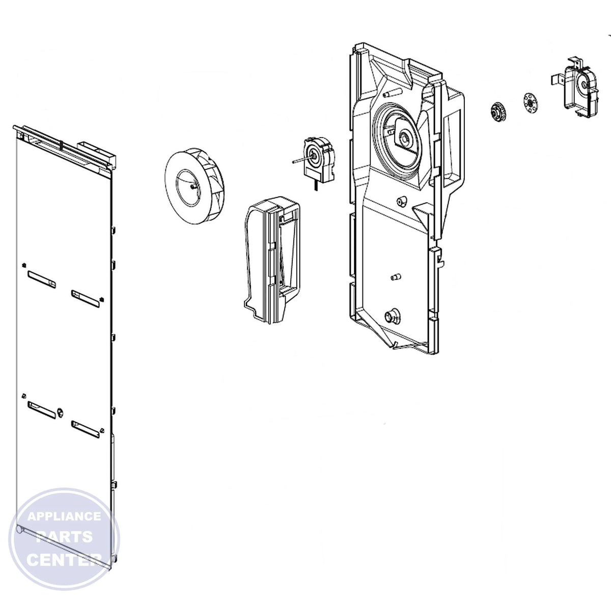 LG GRILLE FAN ASSEMBLY AEB76292101 - Main view showing efficient cooling for LGE Refrigerator