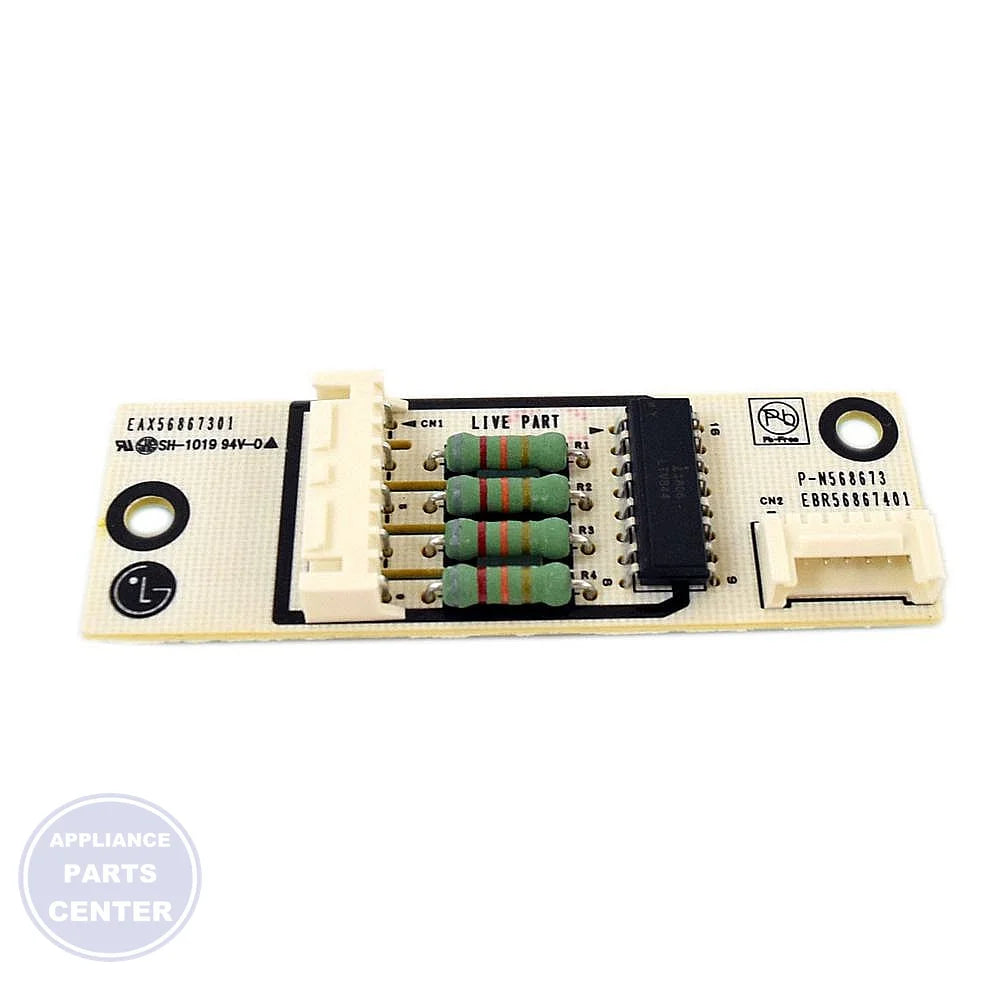 LG INTERFACE PCB ASSEMBLY EBR56867401 - Main view showing communication interface for LG appliances