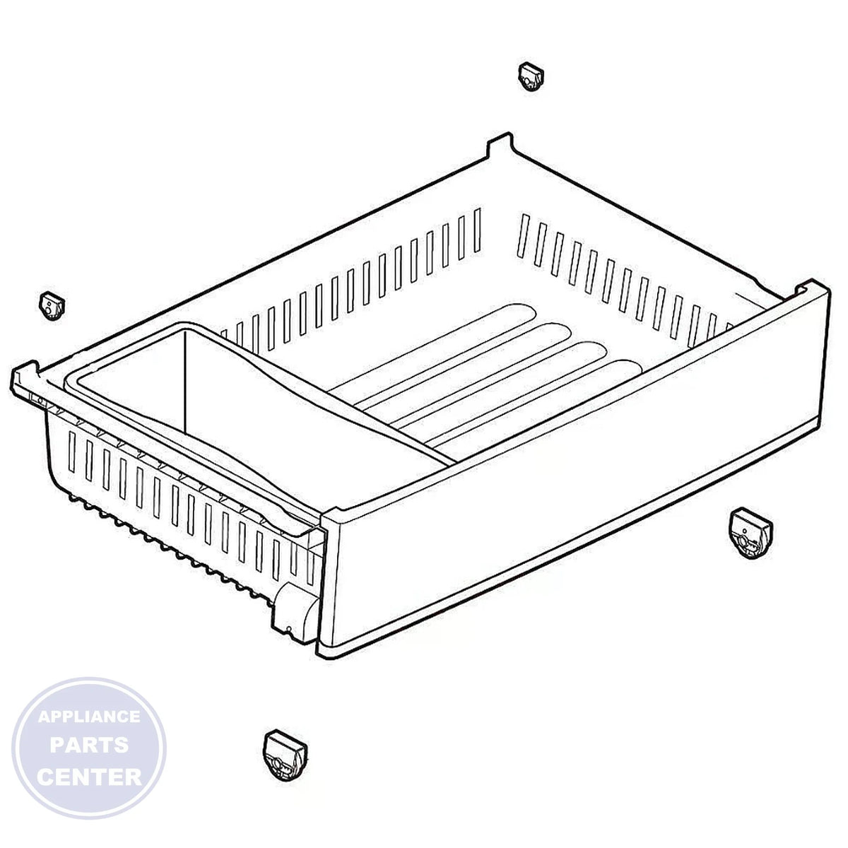 LG Refrigerator Drawer Tray Assembly AJP75234925 - Main view showing spacious storage for specific models