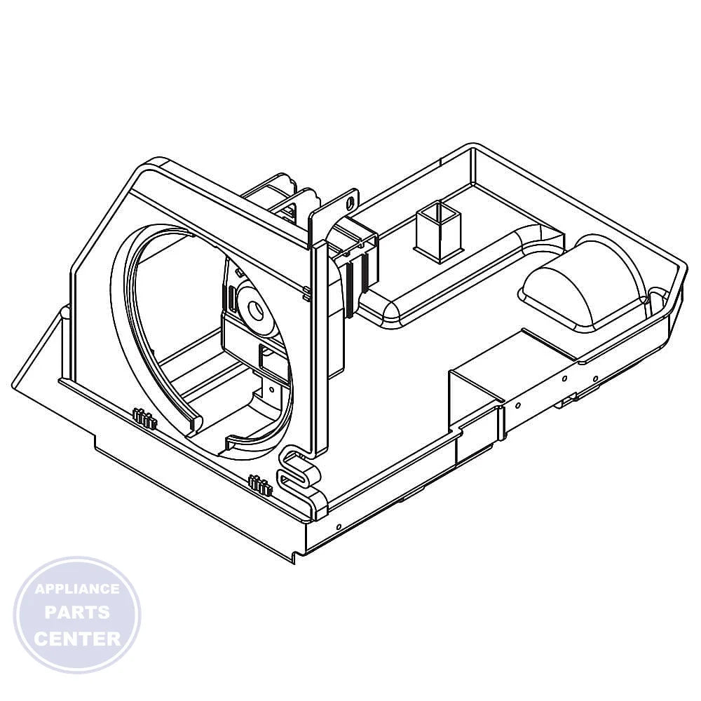 LG REFRIGERATOR FAN GUIDE ASSEMBLY AEC73638801 - Main view showing airflow optimization for LGE XYZ1 models