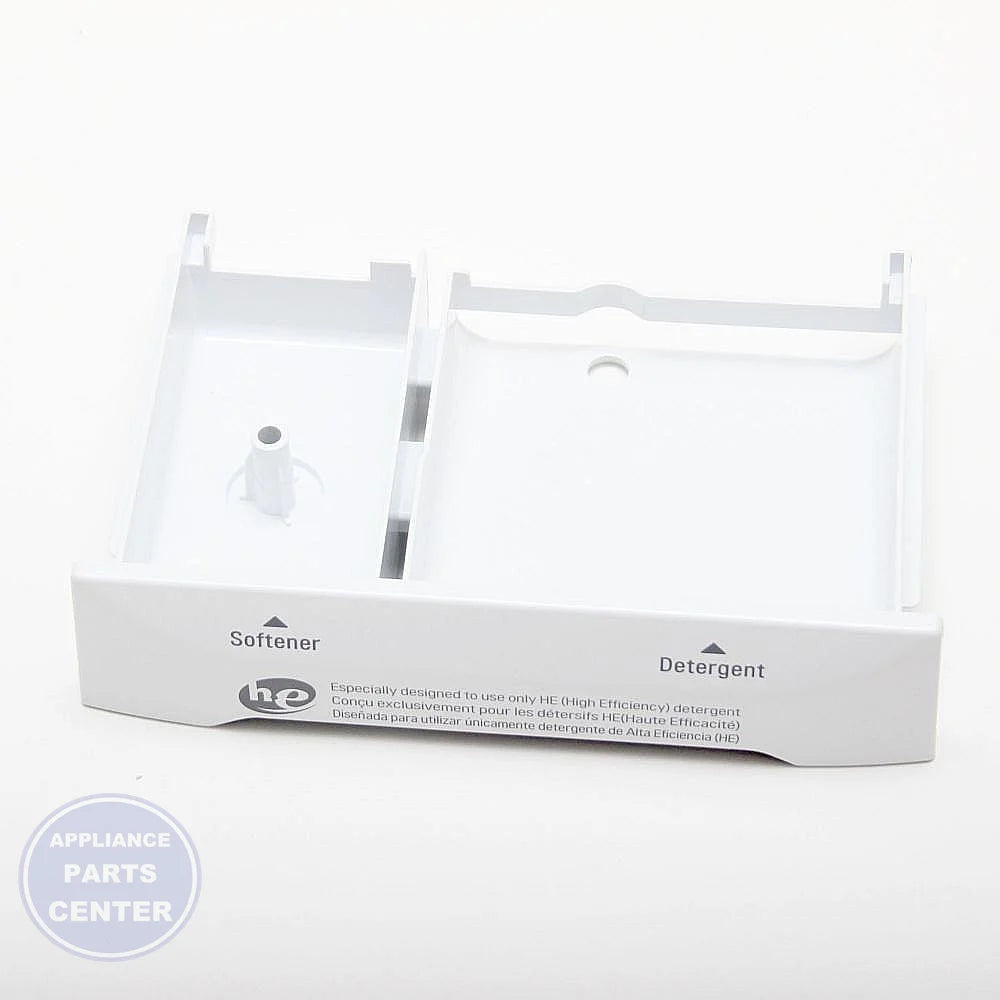 LG WASHER DETERGENT DISPENSER BOX MAY62020101 - Main view showing efficient soap distribution for LG models