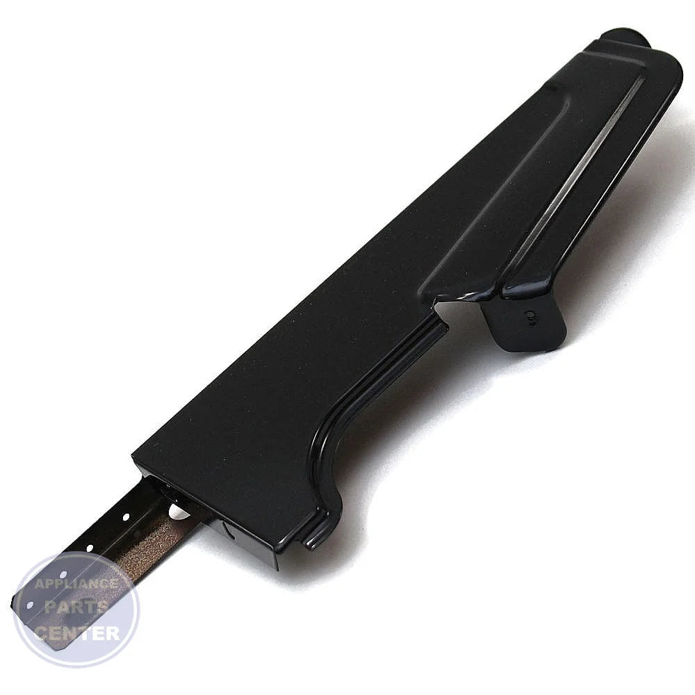GEH RANGE END SUPPORT - LEFT - BLACK WB07K10194 - Main view showing sturdy construction for GEH range models