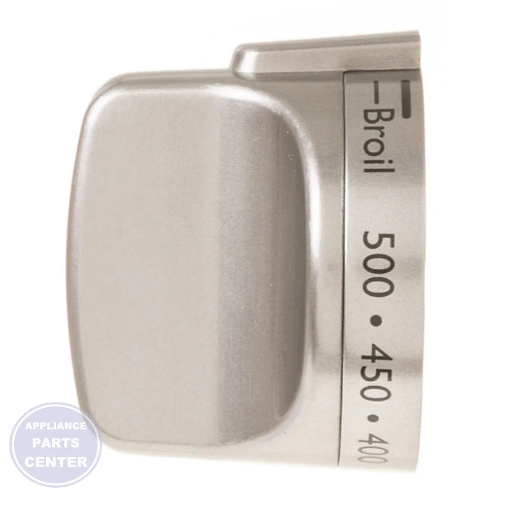 RANGE KNOB - STAINLESS STEEL WB03X20673 - Detailed view of the high-quality stainless steel knob for GEH appliances