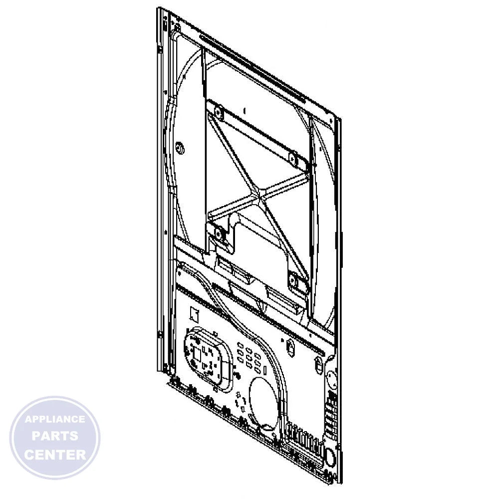 GEH REAR PANEL WE20X20396 - Main view showing ventilation openings for GEH Dryer models