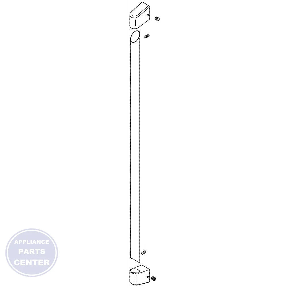 GEH REFRIGERATOR DOOR HANDLE - BRUSHED STAINLESS WR12X27968 - Main view showing sleek design for GEH models