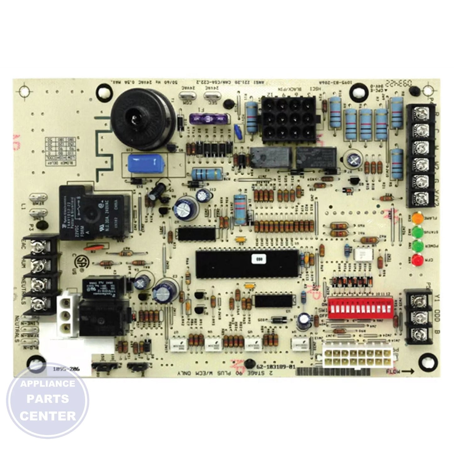 RHEEM INTEGRATED FURNACE CONTROL BOARD 62-103189-01 - Main view showing temperature regulation for NEU models