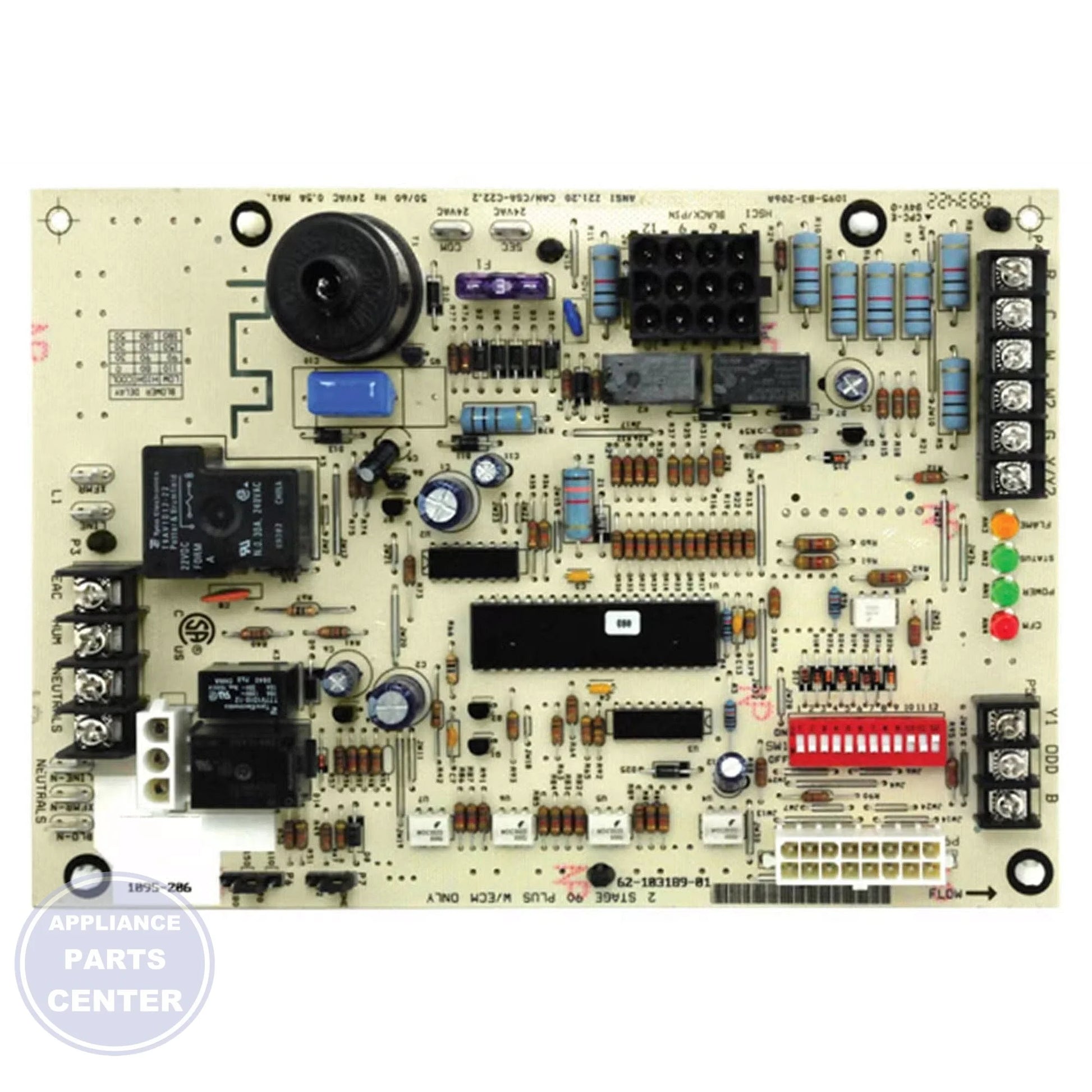 RHEEM INTEGRATED FURNACE CONTROL BOARD 62-103189-01 - Main view showing temperature regulation for NEU models