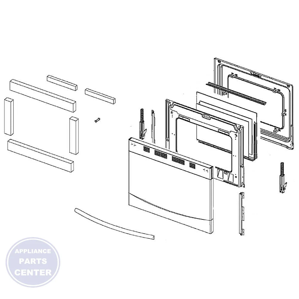 Samsung Door Assembly DG94-00758B - Main view showing durable design for NX583G0VBBB SECC G