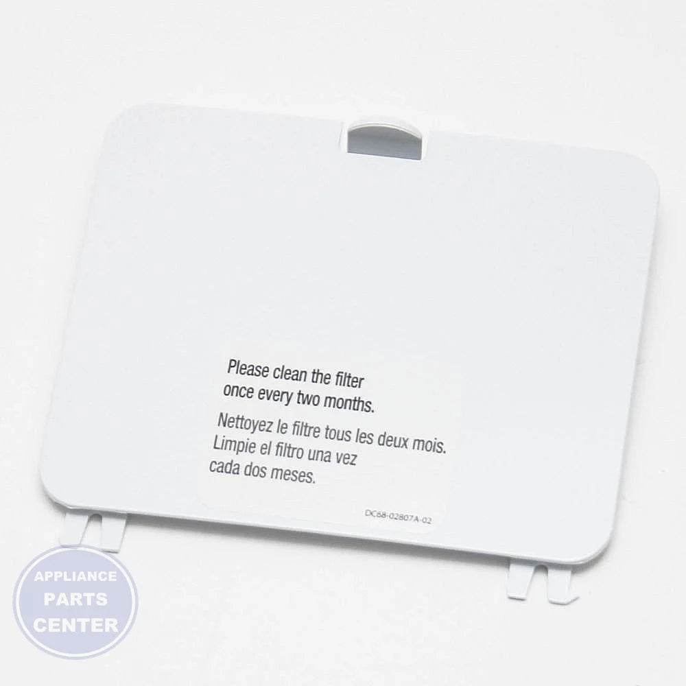 Samsung Filter Cover Assembly DC97-15706A - Main view showing water filtration for specific models