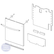 SAMSUNG OUTER DOOR ASSEMBLY DD82-01325B - Main view showing water-tight seal for SMG Dishwasher