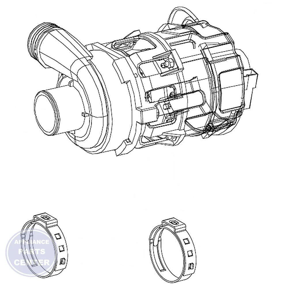 Samsung Pump Assembly DD82-01589A - Main view showing efficient water circulation for Samsung dishwasher models