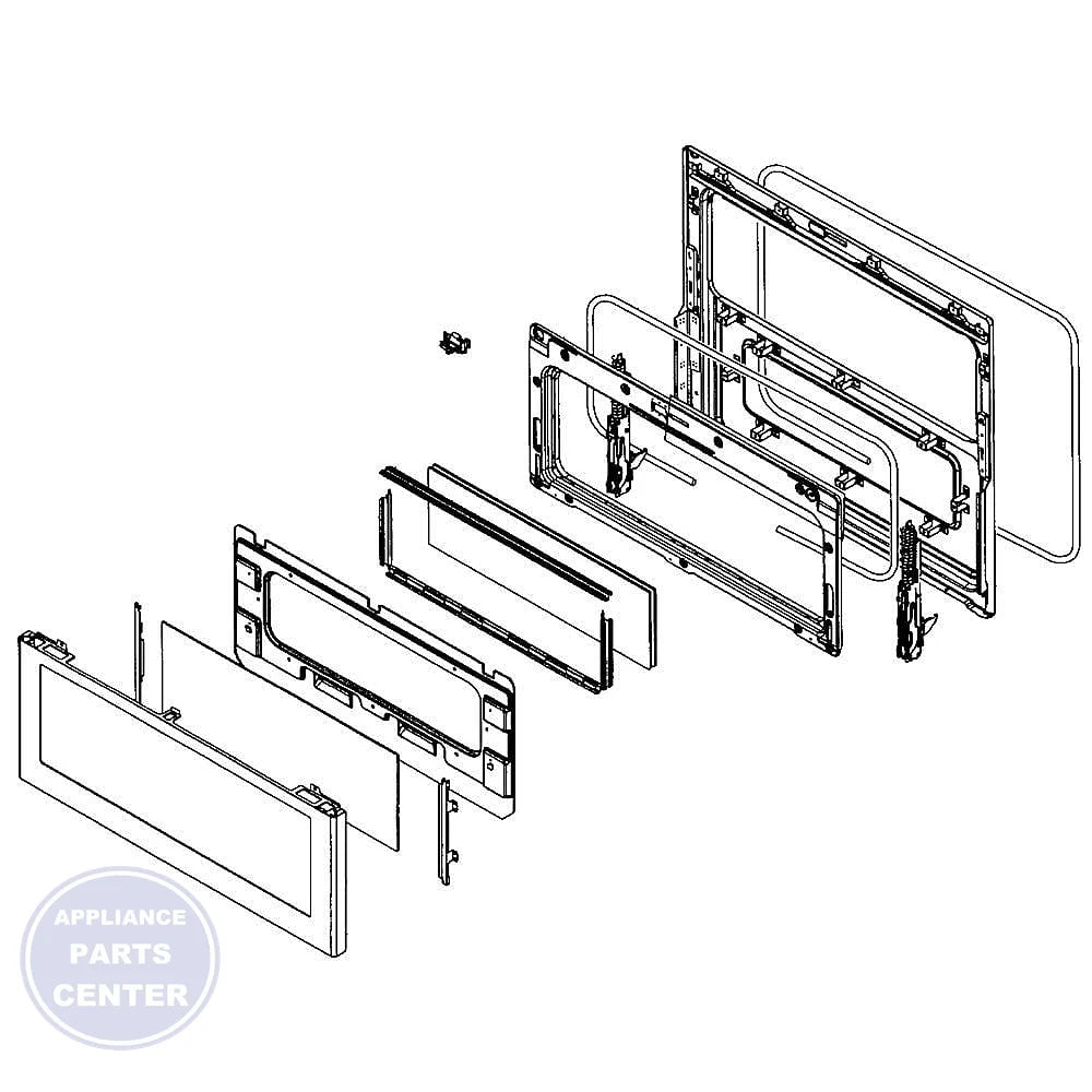 SAMSUNG RANGE DOOR ASSEMBLY DG94-01138A - Main view showing enhanced durability for SMG Range/Stove/Oven