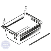 Samsung Refrigerator Drawer Tray Assembly DA97-11320B - Main view showing efficient storage for Samsung RS25H5111SR