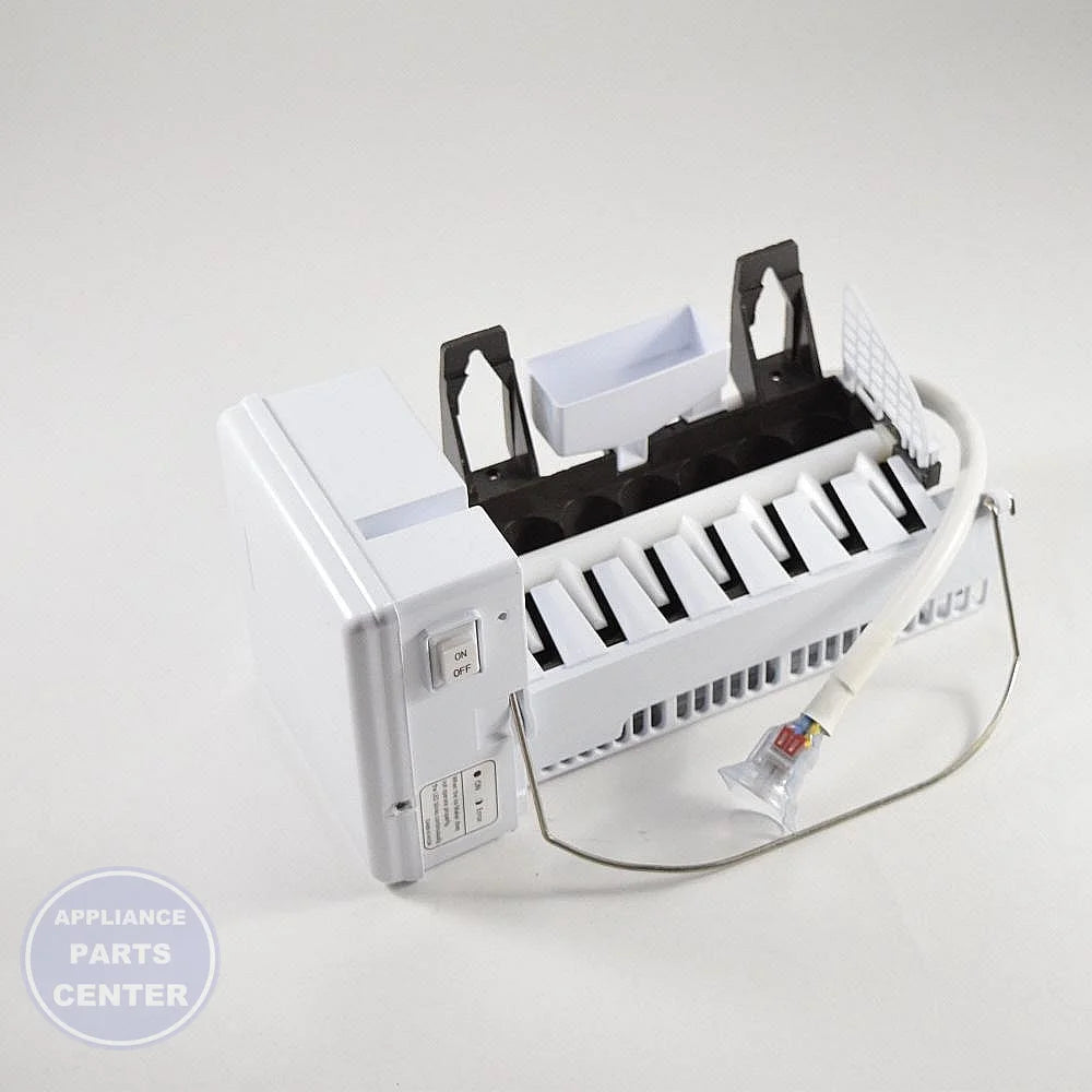 Samsung Refrigerator Ice Maker Assembly DA97-02965E - Main view showing ice production for specific models