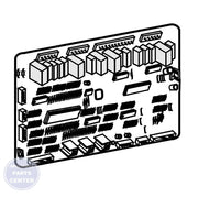 SAMSUNG REFRIGERATOR PCB MAIN F-HUB ICE & WAT DA92-00939A - Main view showing ice and water control for SAMSUNG models