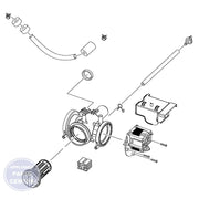 SAMSUNG WASHER DRAIN PUMP ASSEMBLY DC97-18150E - Main view showing efficient water drainage for Samsung XYZ series
