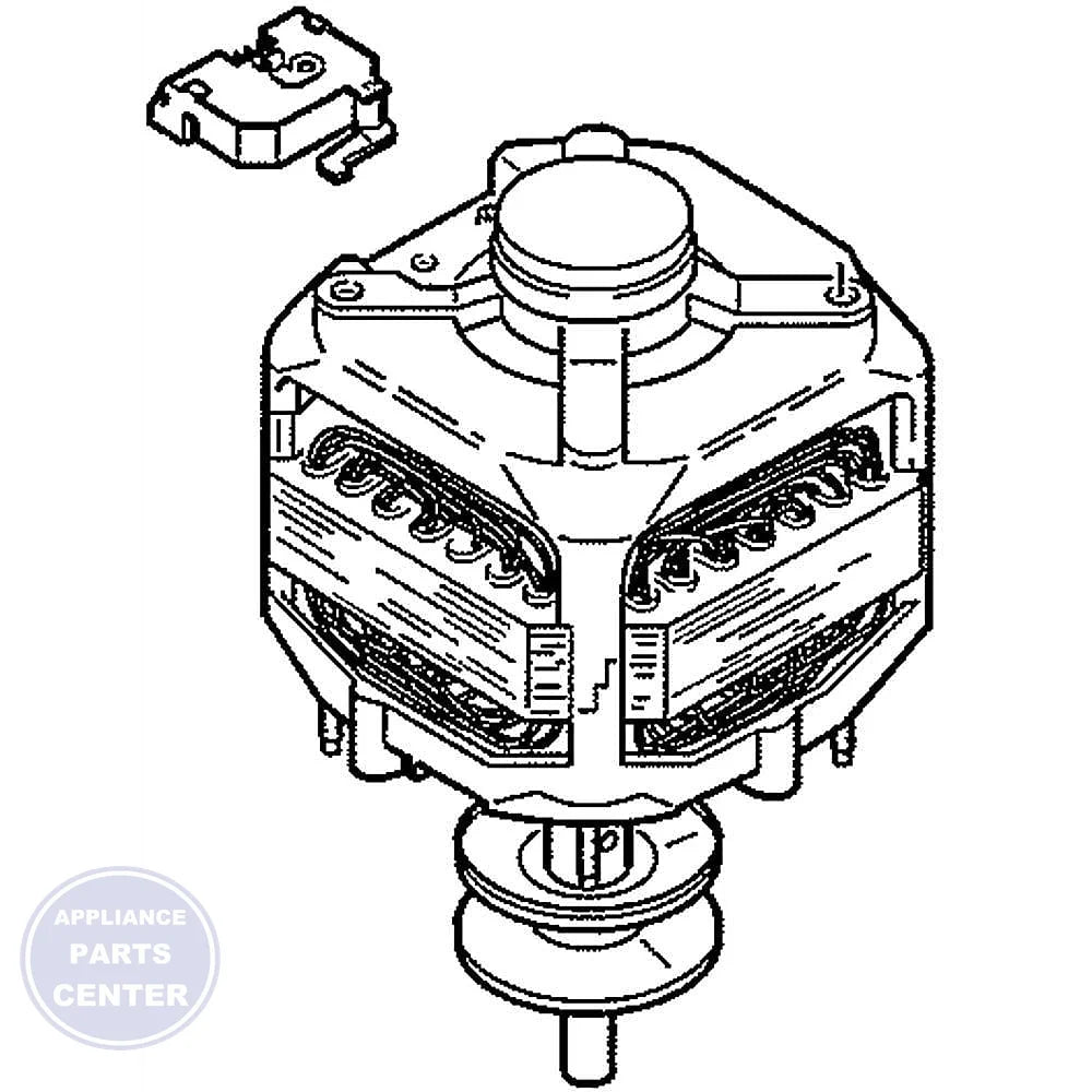 Speed Queen Washer Motor Kit 201615P - Main view showing dual speed functionality for SPQ models