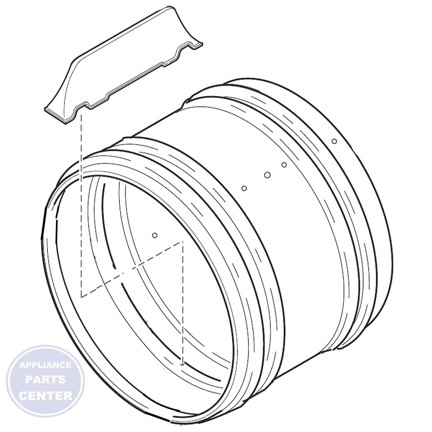 SPEED QUEEN D510159WP Cylinder Assembly - Main view showing robust construction for SPQ models