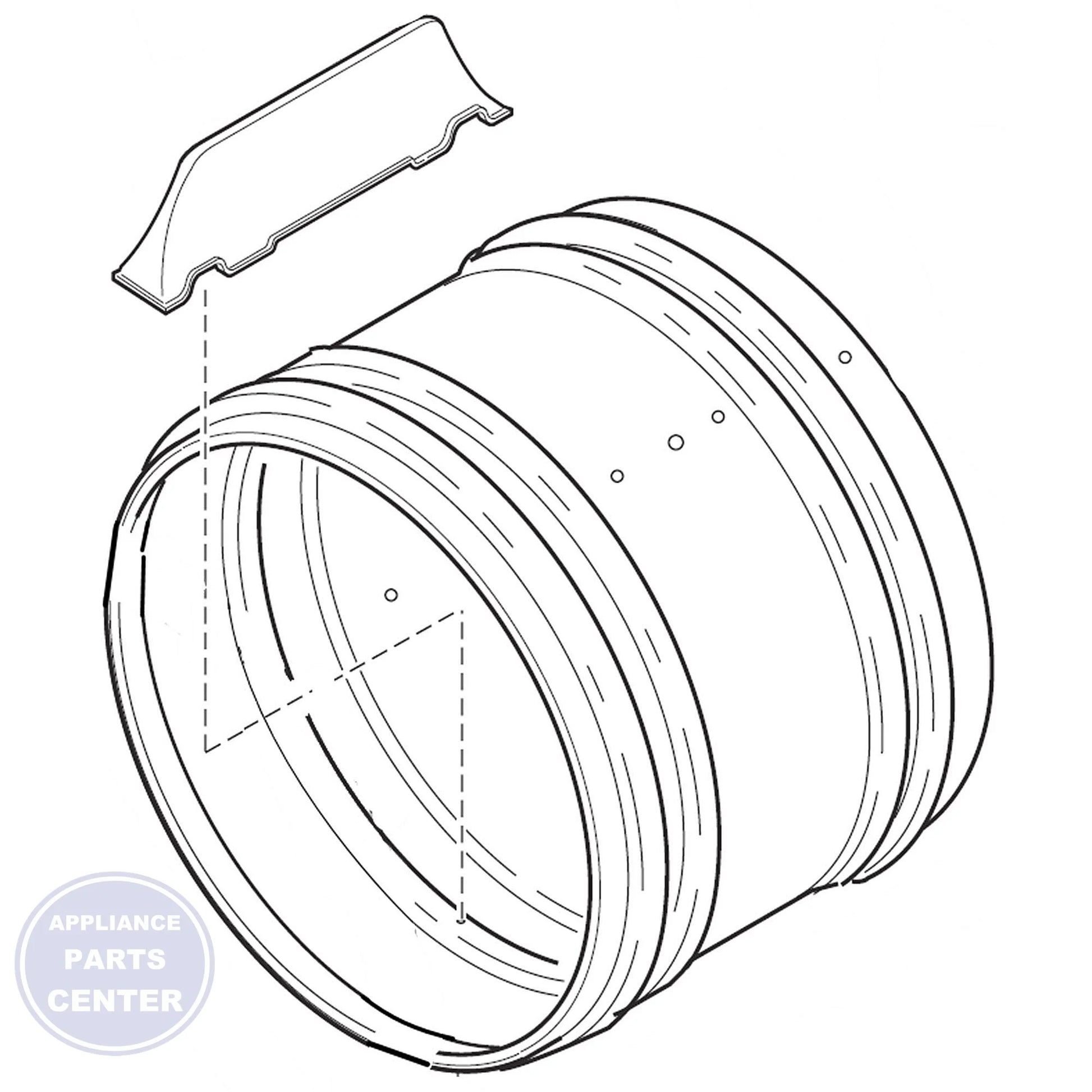 SPEED QUEEN D510159WP Cylinder Assembly - Main view showing robust construction for SPQ models
