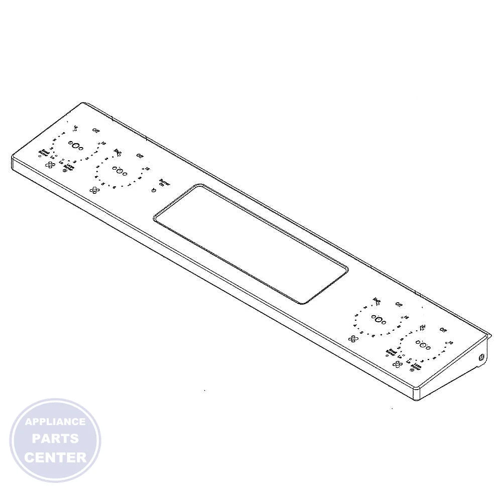 GEH STAINLESS CONTROL PANEL OVERLAY WB07X33620 - Main view showing sleek design for GEH models