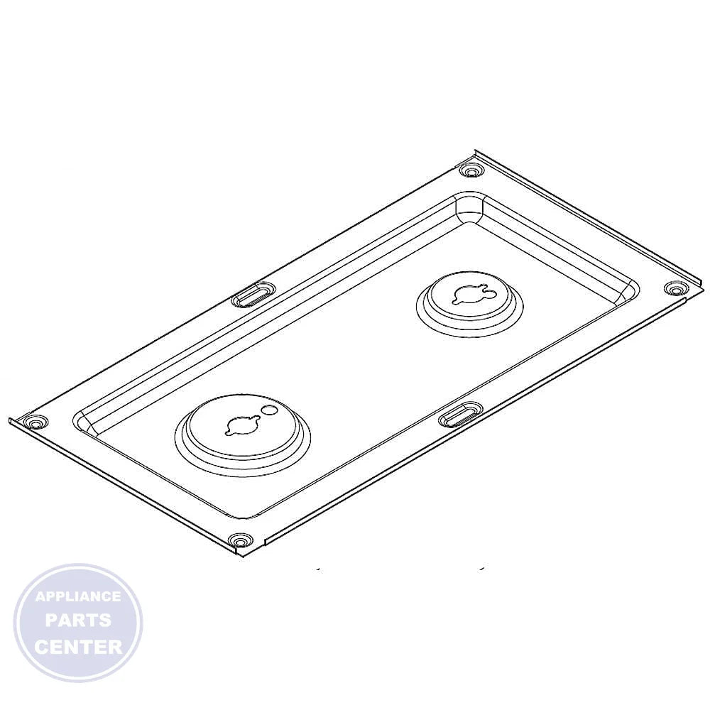 WPL SUMP,RIGHT DC FIN BLK 20 - Main view showing water circulation for WPL Range/Stove/Oven models