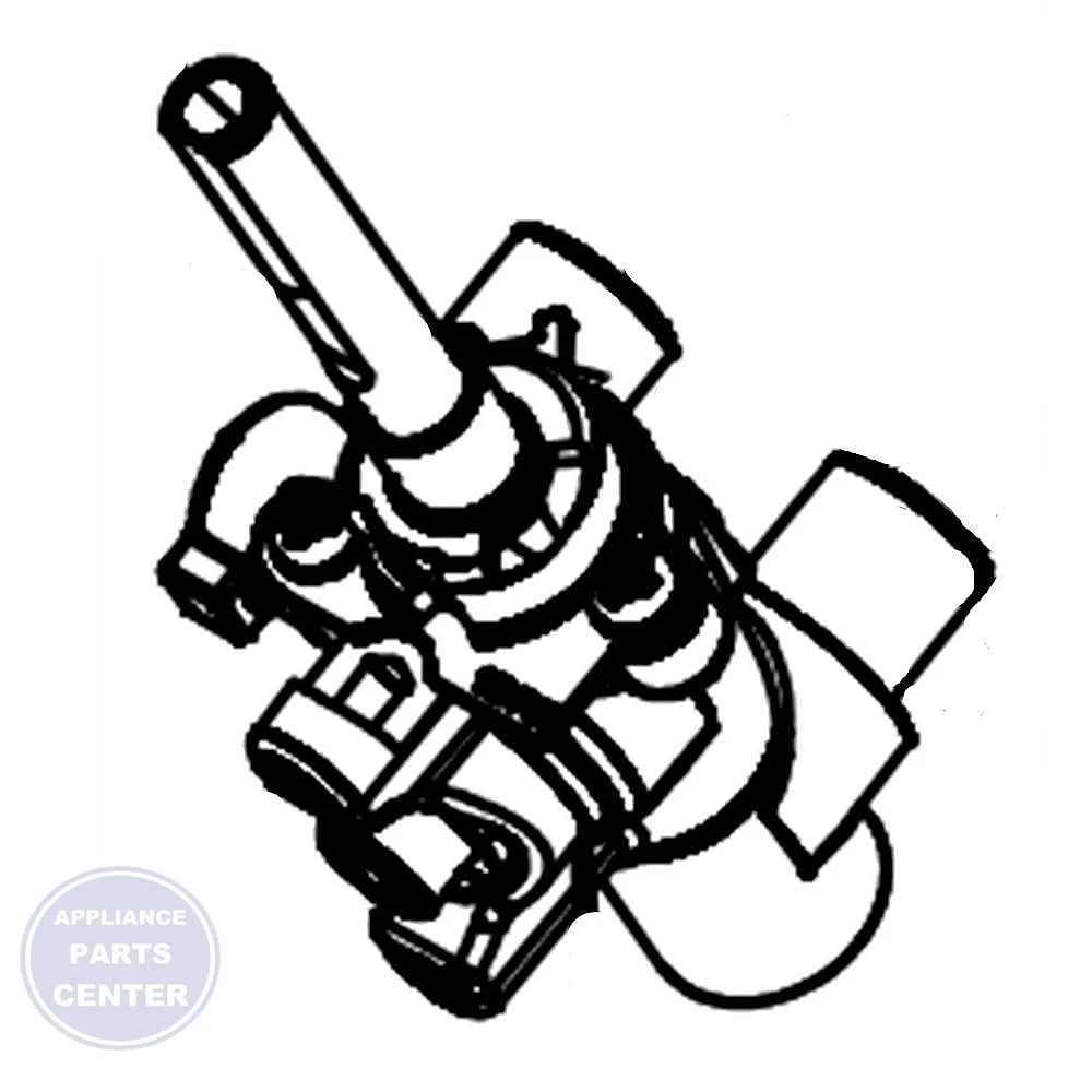 WCI VALVE 5304508435 - Main view showing gas control for XYZ and ABC models