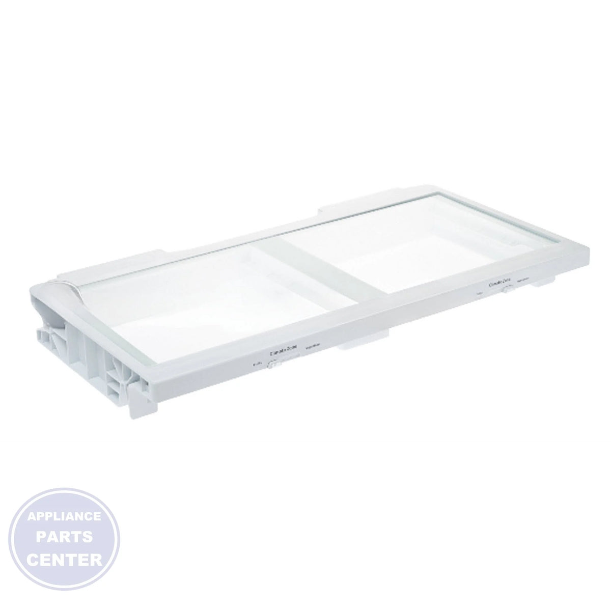 GEH VEGETABLE DRAWER COVER WITH GLASS WR71X42035 - Main view showing clear glass for GEH Refrigerators