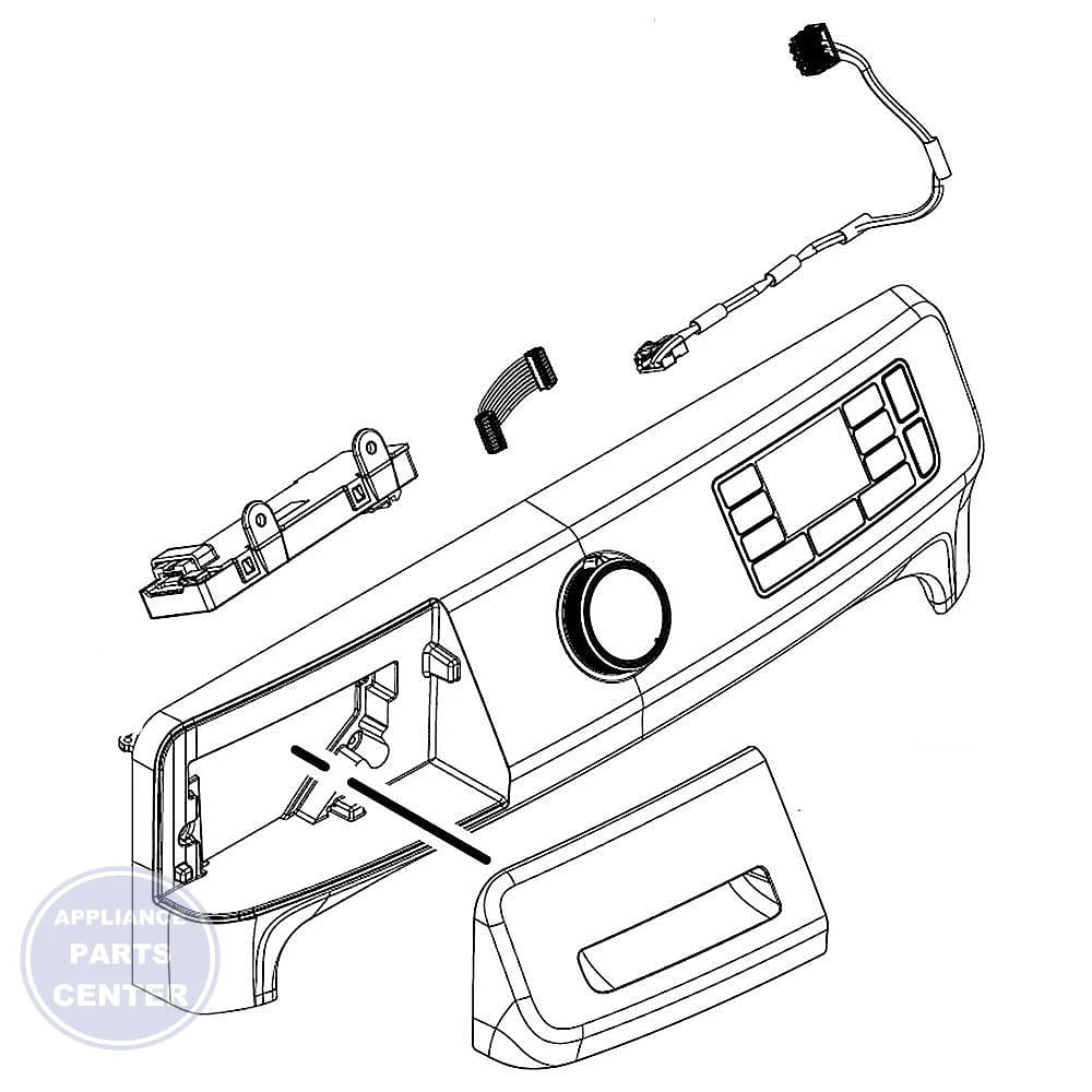 Whirlpool Console Assembly W11351736 - Main view showing control panel for specific models