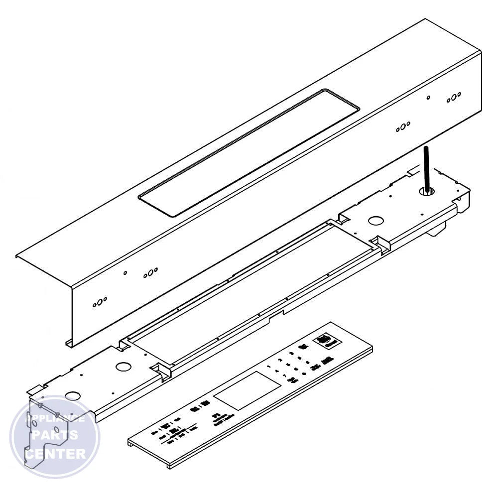 WHIRLPOOL CONTROL PANEL W10915031 - Main view showing touchpad for specific models