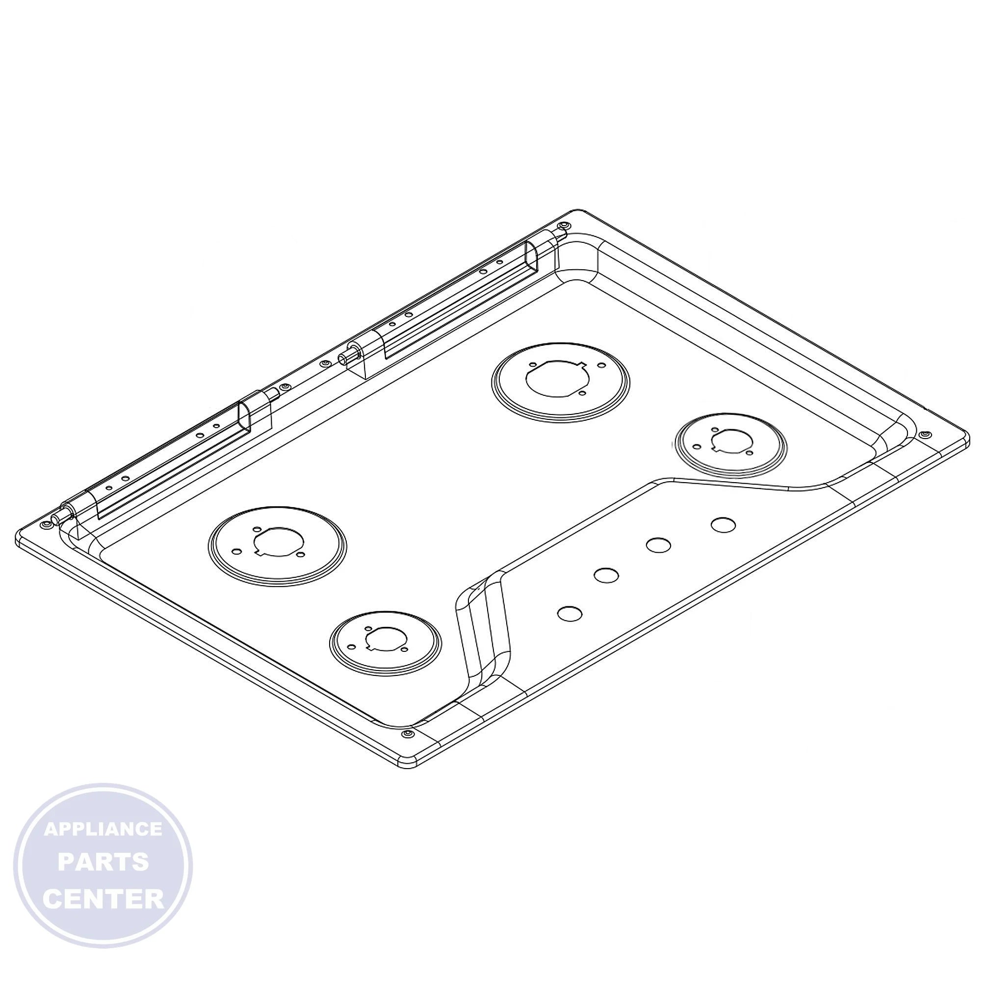 Whirlpool COOKTOP ASSEMBLY W11204008 - Main view showing heat distribution for specific models