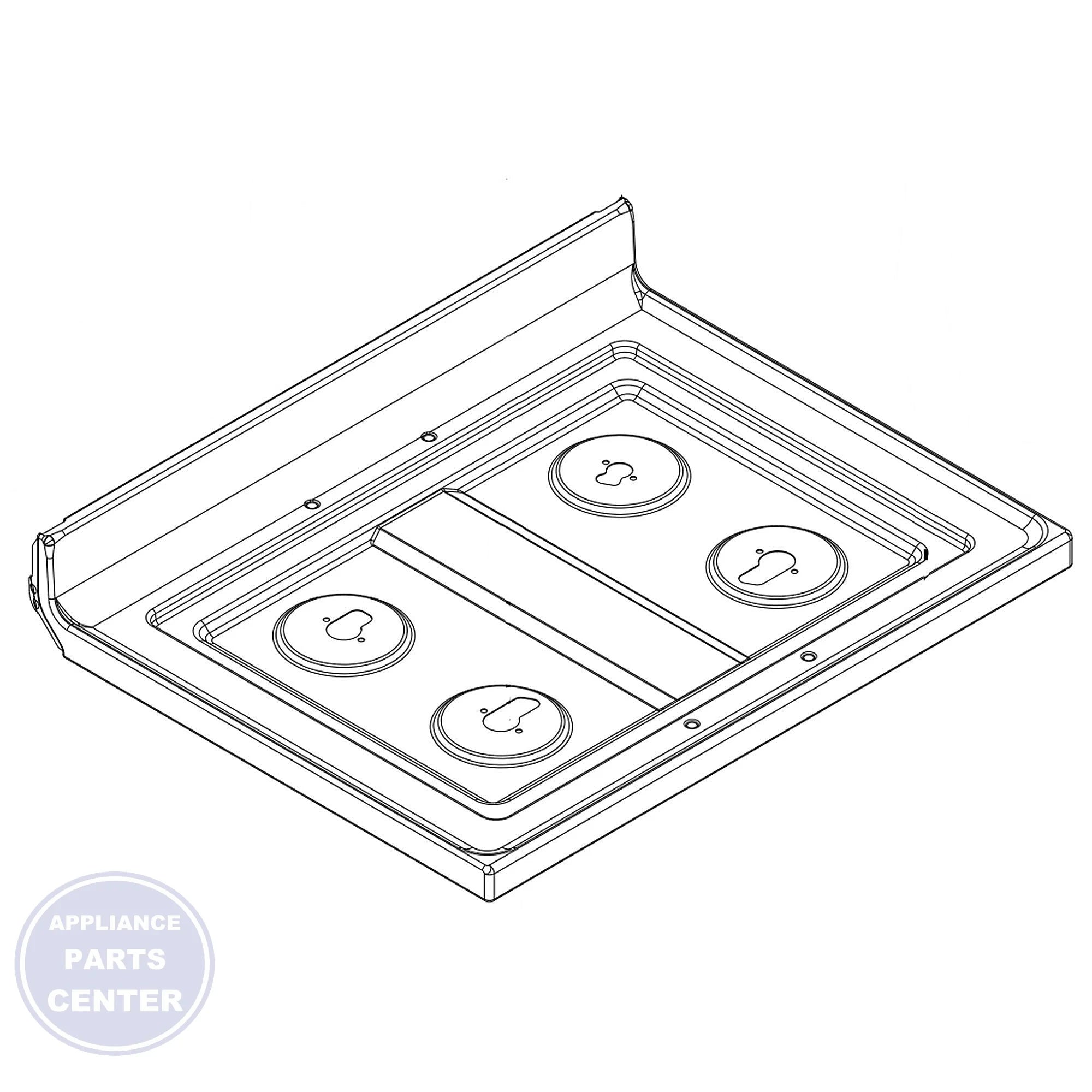 WHIRLPOOL COOKTOP W10457442 - Main view showing durable construction for WHIRLPOOL WPL-1234 and WPL-5678 models