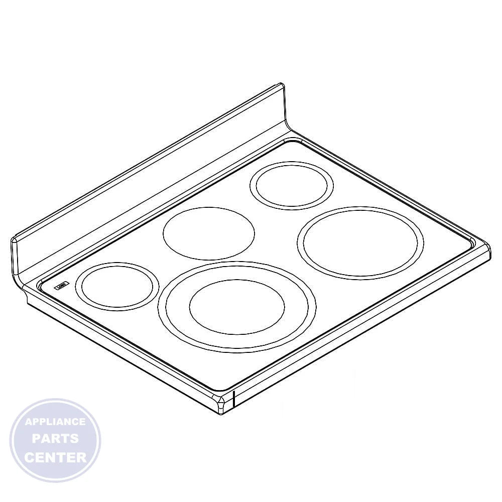 WHIRLPOOL COOKTOP W10877558 - Main view showing spacious cooking area for WHIRLPOOL WPLXYZ models
