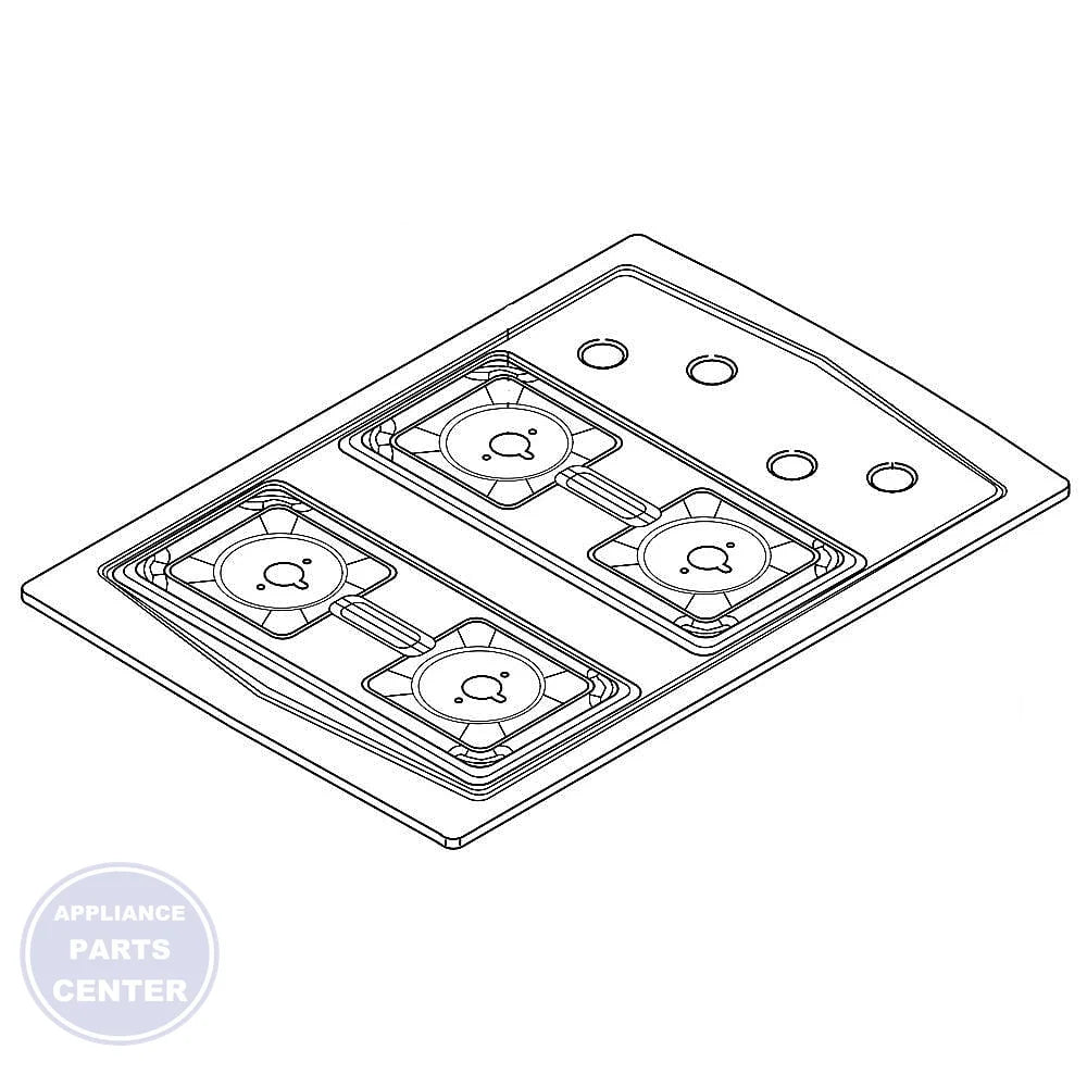 WHIRLPOOL COOKTOP W11230936 - Main view showing even heat distribution for Whirlpool models