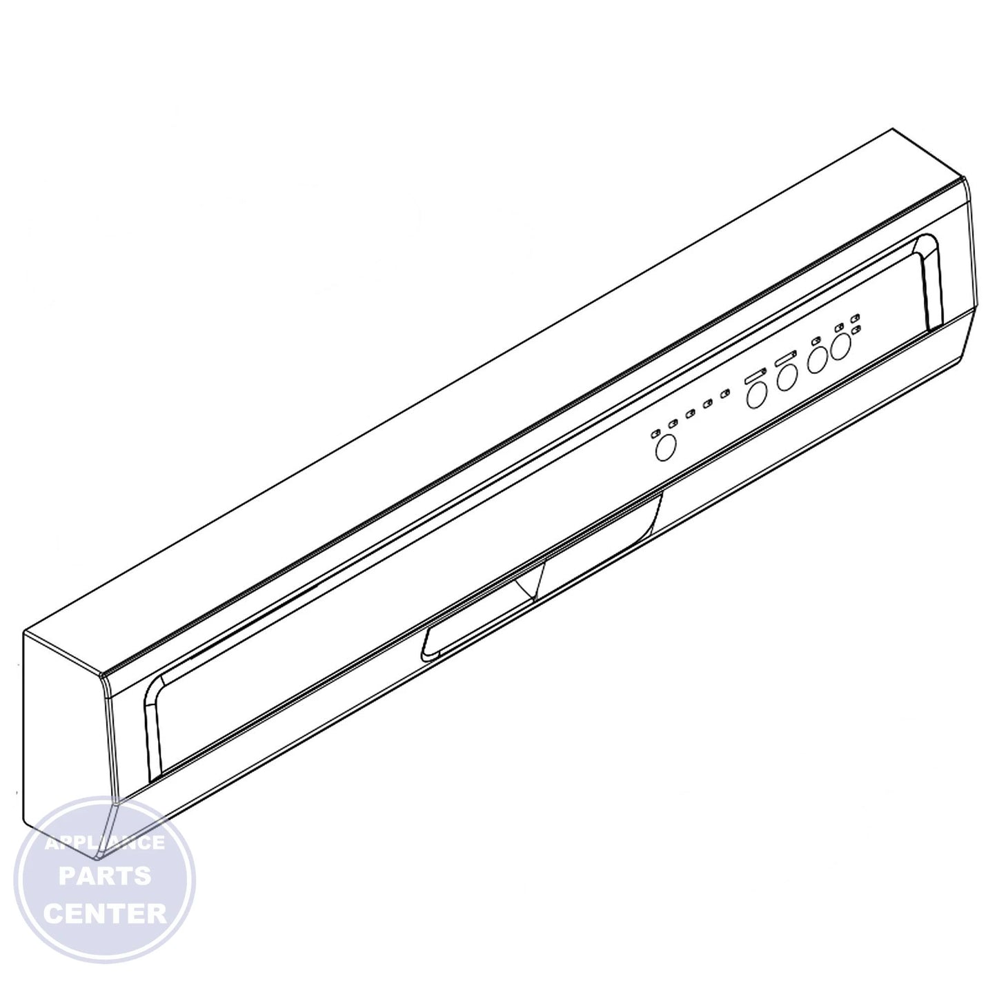 Whirlpool Dishwasher Console W11095591 - Main view showing durable construction for Whirlpool models