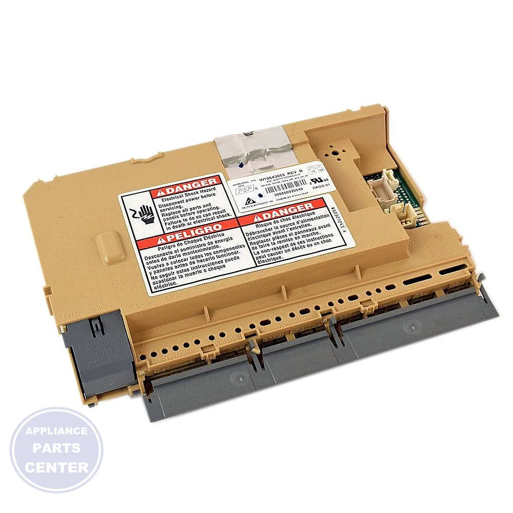 WHIRLPOOL DISHWASHER CONTROL ELECTRONIC W10866114 - Main view showing control panel for specific models