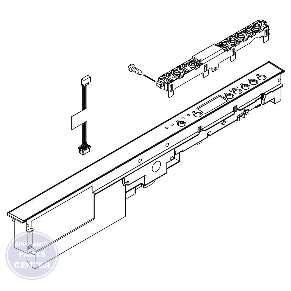 WHIRLPOOL DISHWASHER CONTROL PANEL W10861747 - Main view showing sleek design for Whirlpool dishwasher models