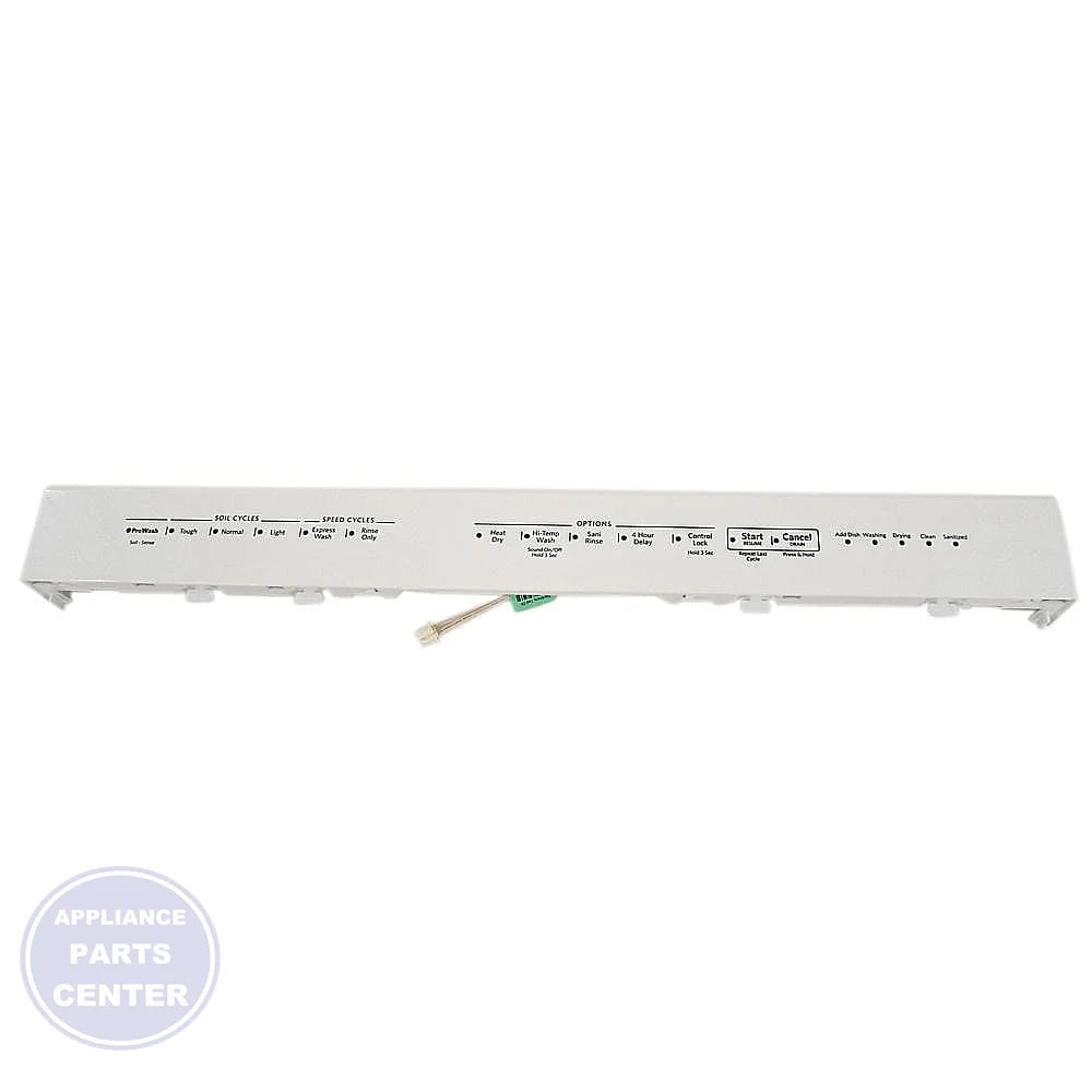 WPL WHIRLPOOL DISHWASHER CONTROL PANEL W10891911 - Main view showing control functions for Whirlpool and KitchenAid models