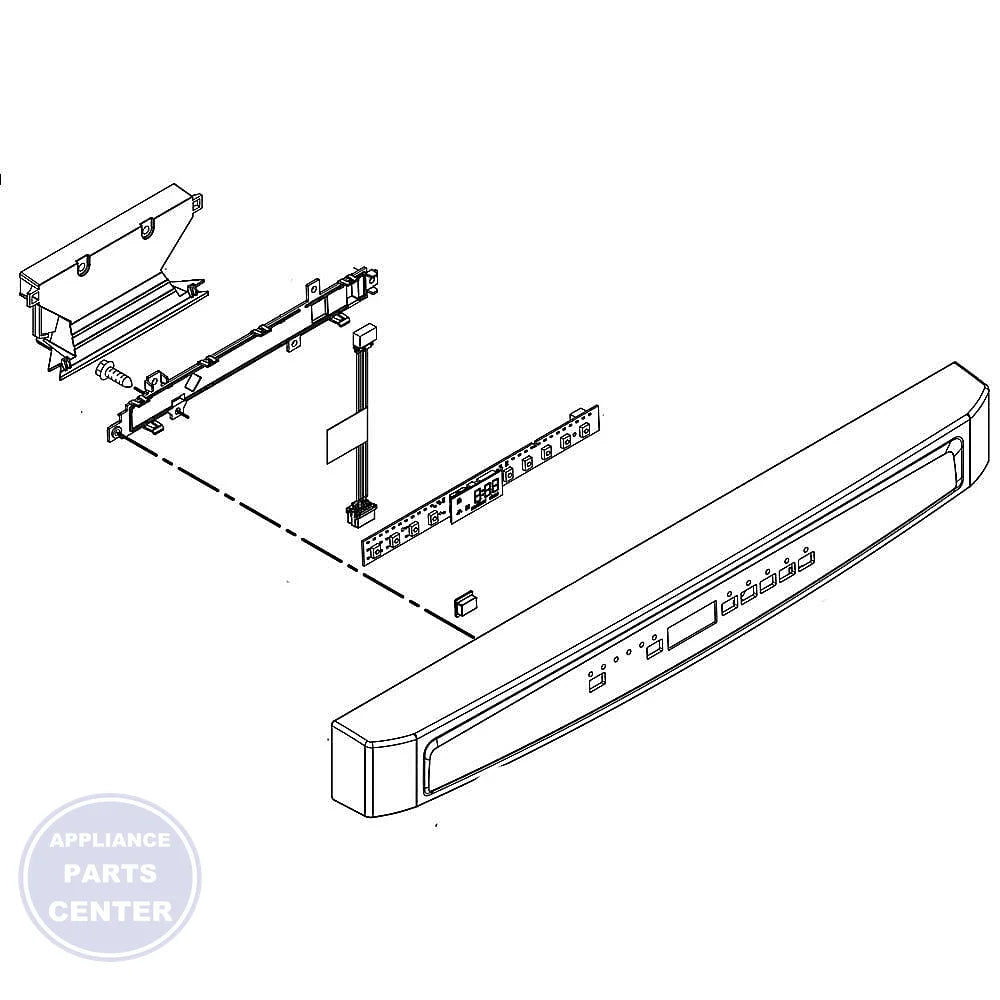 WHIRLPOOL DISHWASHER CONTROL PANEL W10898448 - Main view showing precise control for Whirlpool dishwasher models