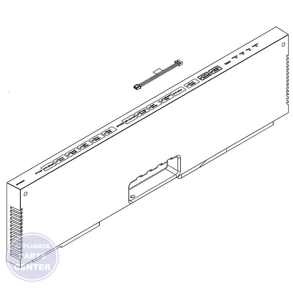 Whirlpool Dishwasher Control Panel W11105144 - Main view showing sleek design for various Whirlpool dishwasher models