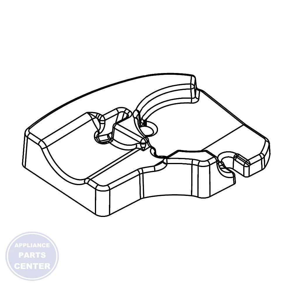 WHIRLPOOL DISHWASHER DAMPER W10350335 - Main view showing stability features for specified models